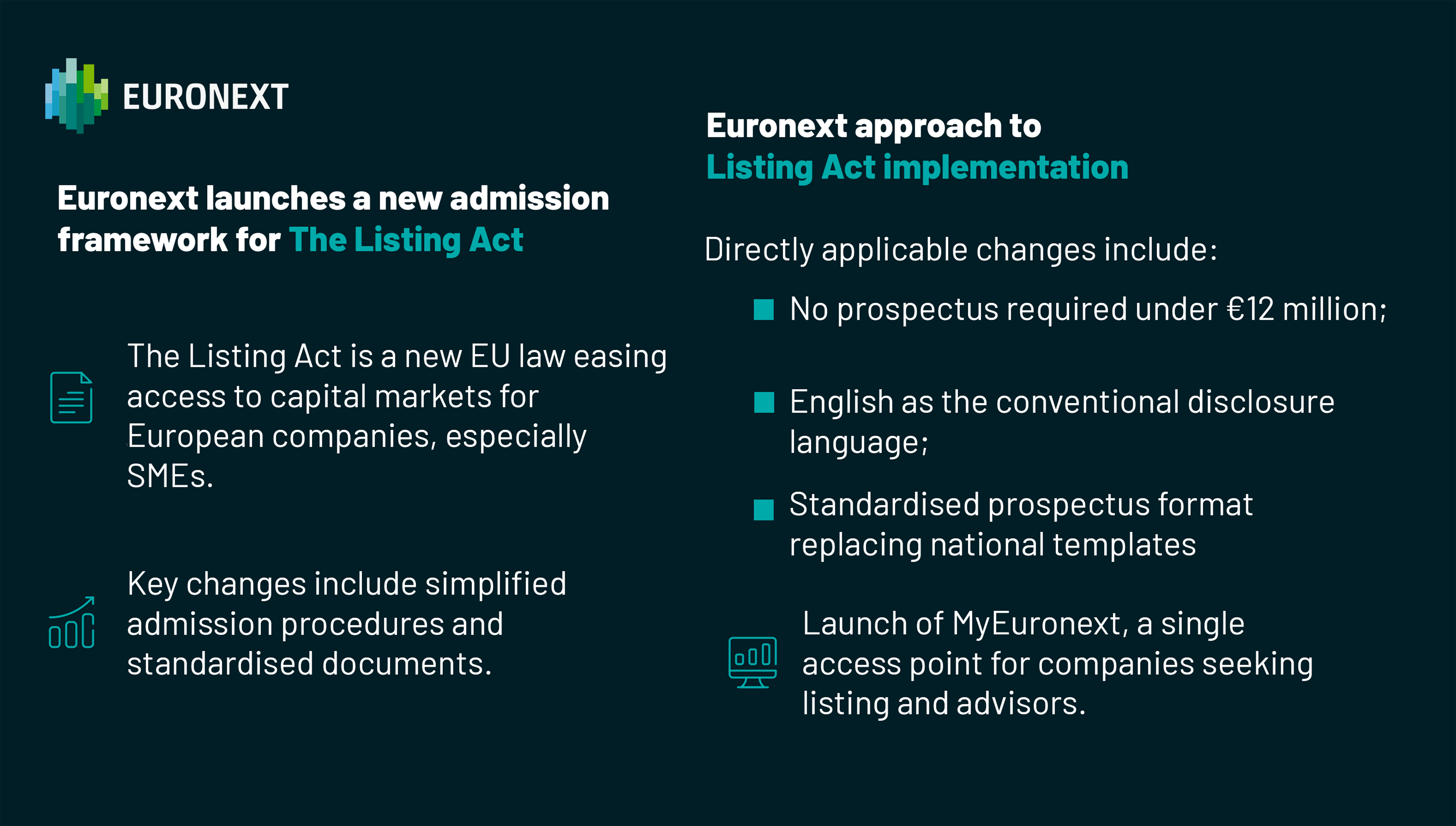 Euronext launches a new admission framework