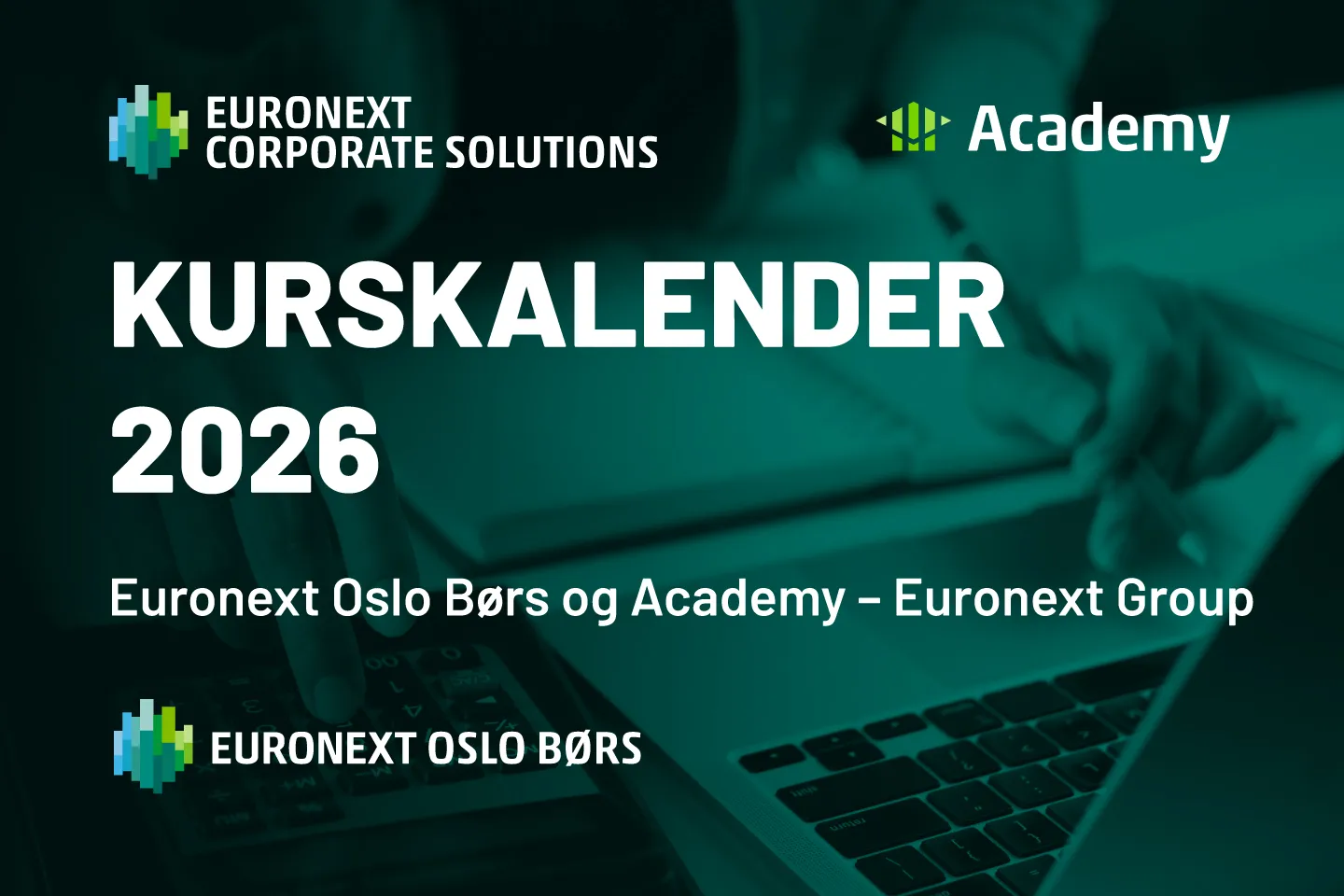 Banner of the 2026 Course calendar, brought to you by Euronext Oslo Børs and Academy - Euronext Group