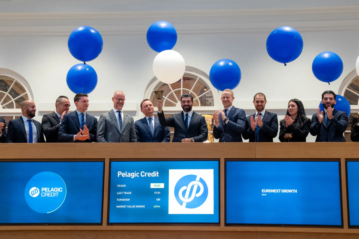Atef Abou Merhi, Chariman of Pelagic Credit, rang the bell this morning to celebrate the listing of Pelagic Credit on Euronext Growth Oslo