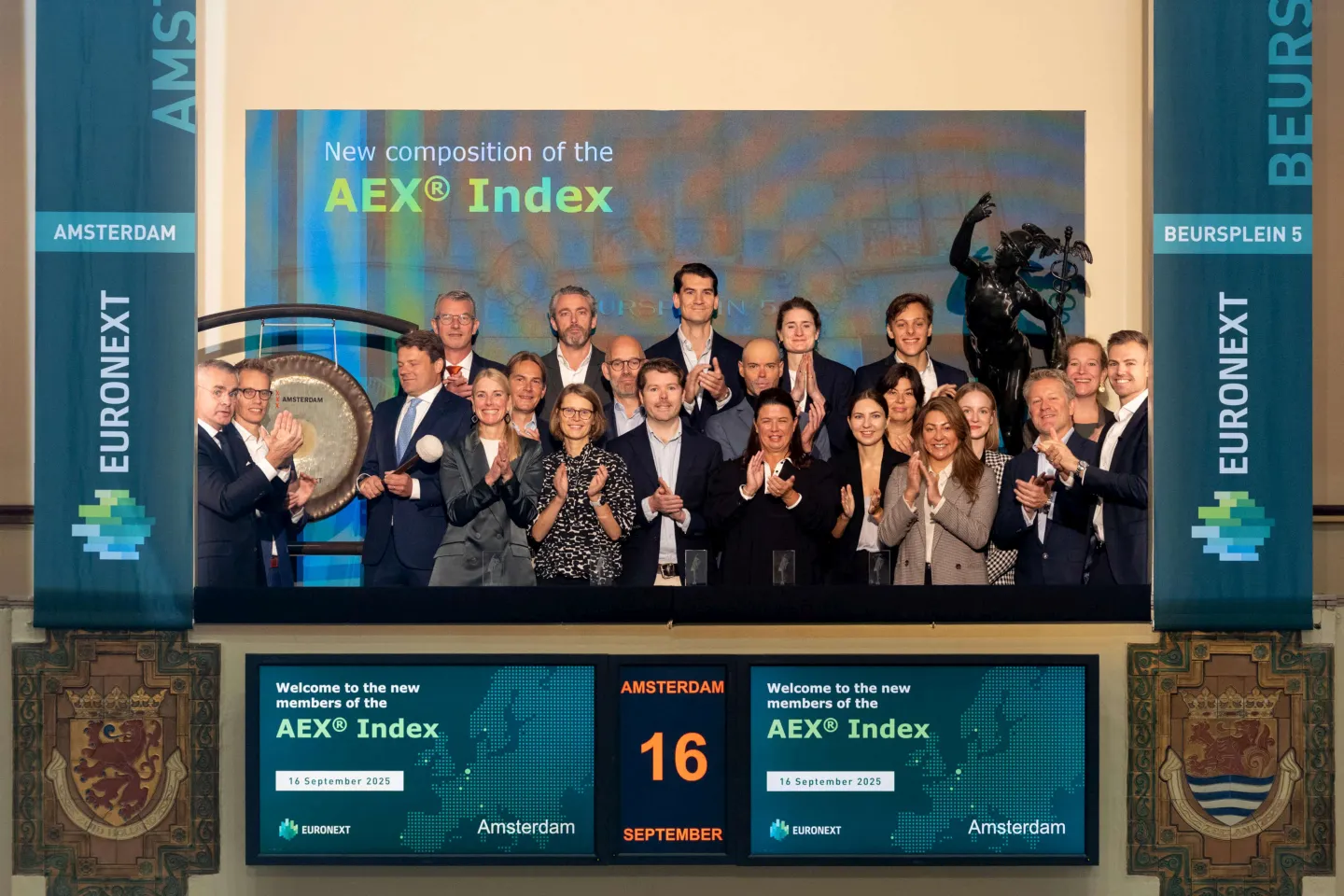 AEX® Index Family renewed gong ceremony CVC Capital Partners, InPost, JDE Peet's, Just Eat Takeaway, WDP