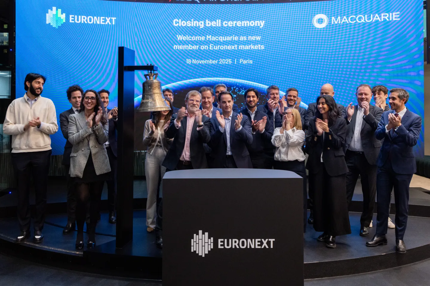 Welcome Macquarie as new member on Euronext markets (bell ceremony on 18 November 2025)