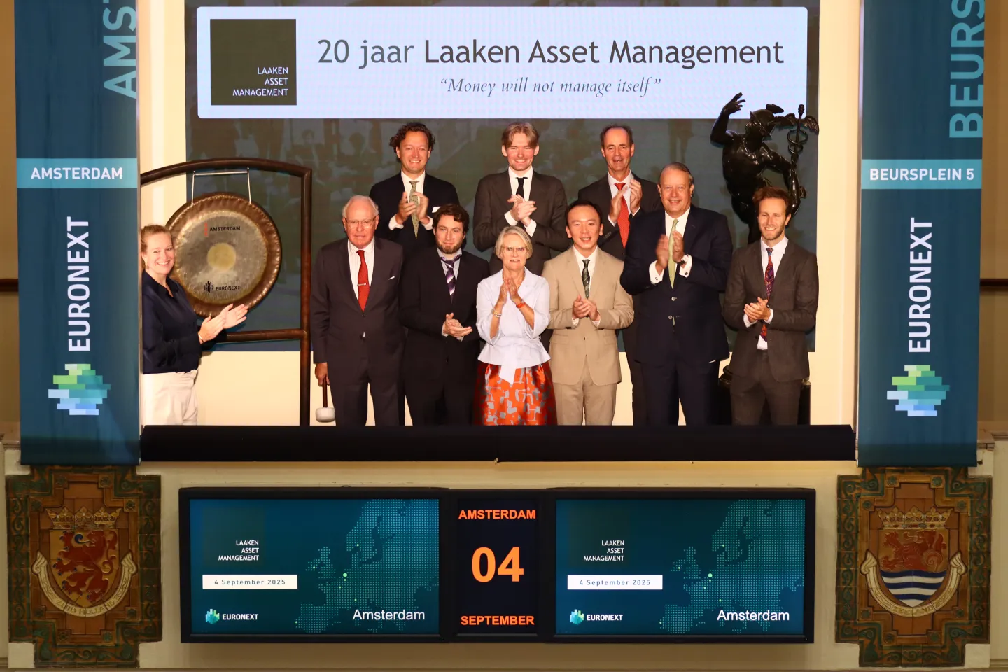 Laaken Asset Management celebrates 20th anniversary gong ceremony