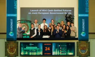Gong ceremony at Euronext Amsterdam (24 Sept 2025) - Launch of Mini Bond Futures