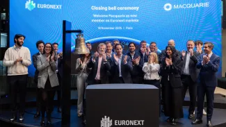 Welcome Macquarie as new member on Euronext markets (bell ceremony on 18 November 2025)