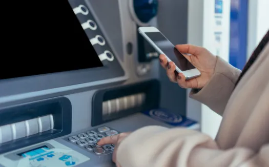 Bank machine and smart phone