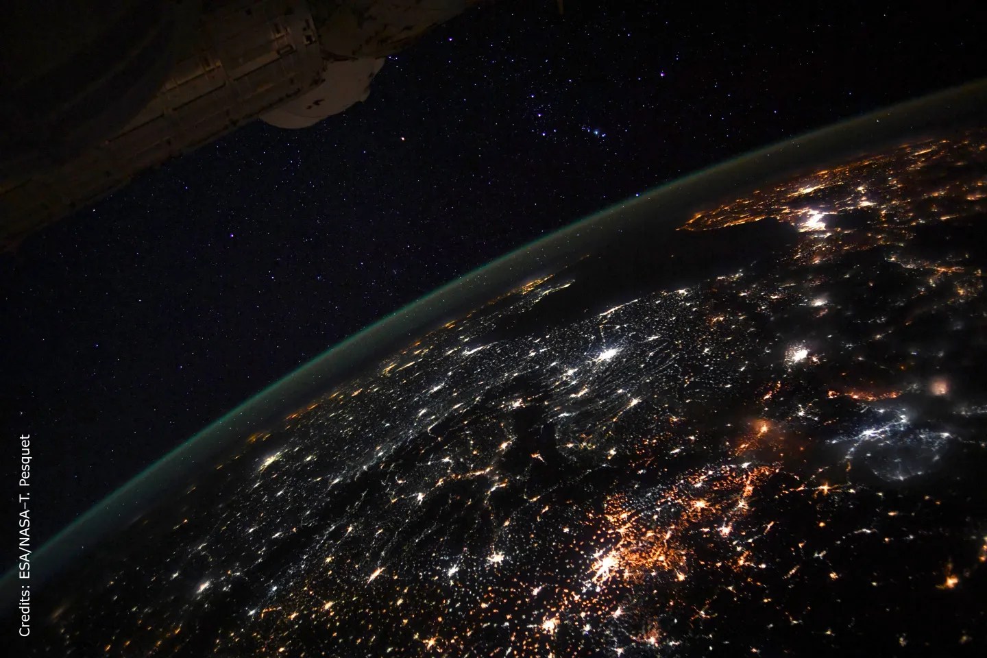 Hearth photo by night taken from space