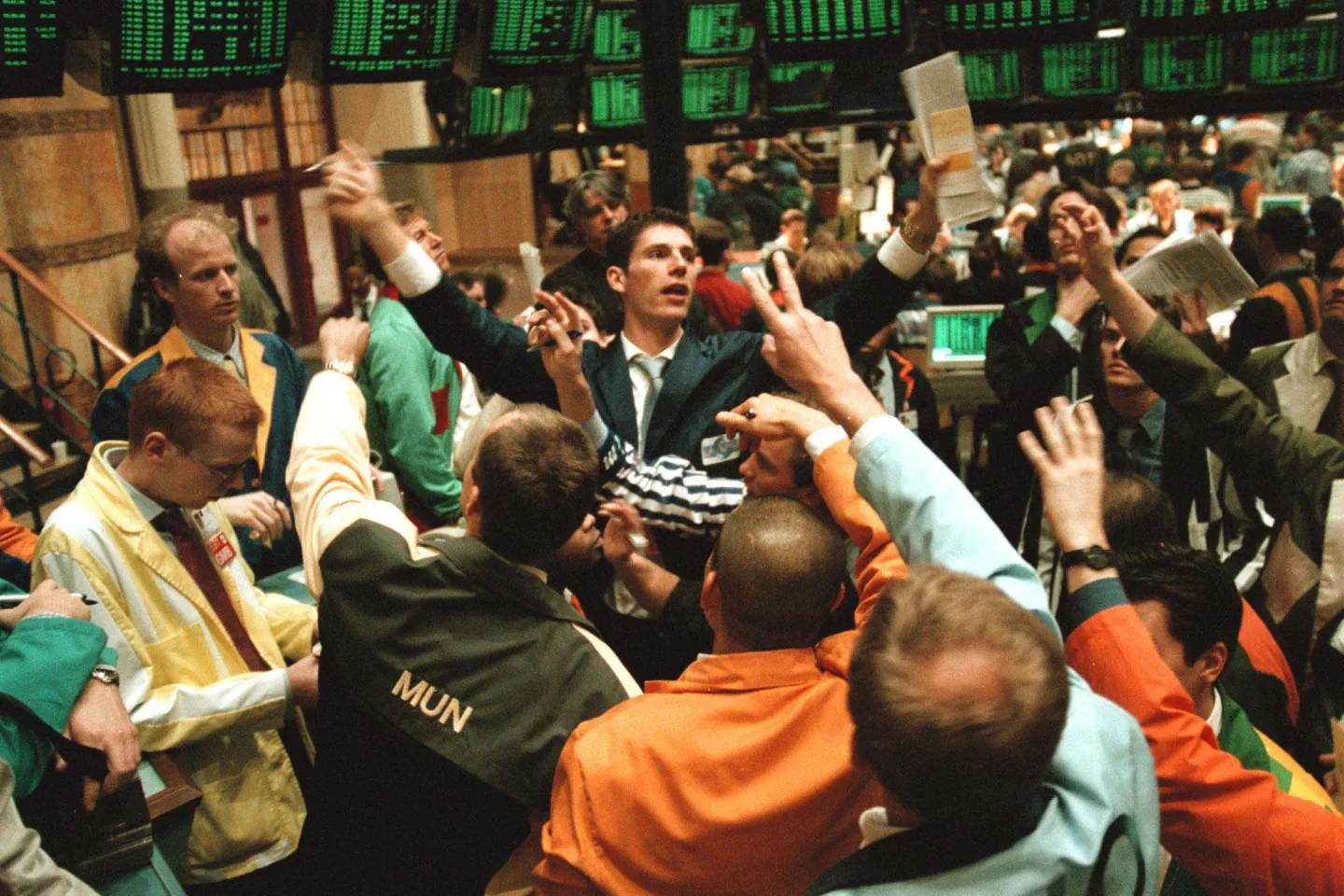 Traders at the Amsterdam Stock Exchange